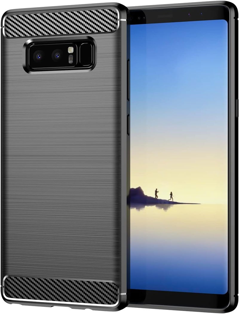 Aikcks for Samsung Galaxy Note8 Phone case, Shockproof, Scratch Resistant Carbon Fiber Jacket, Soft TPU, for Galaxy Note8 case (Black) - Image 1